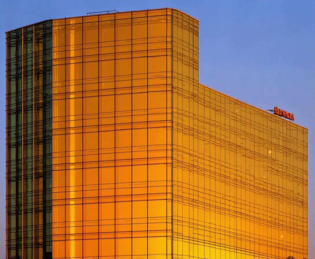AetherFlow's glass skyscraper office in Bandra Kurla Complex at sunset